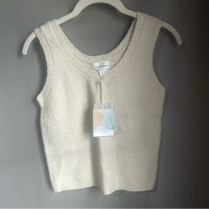 Cream Sleeveless Knit Tank Top - Cozy Life - By The River